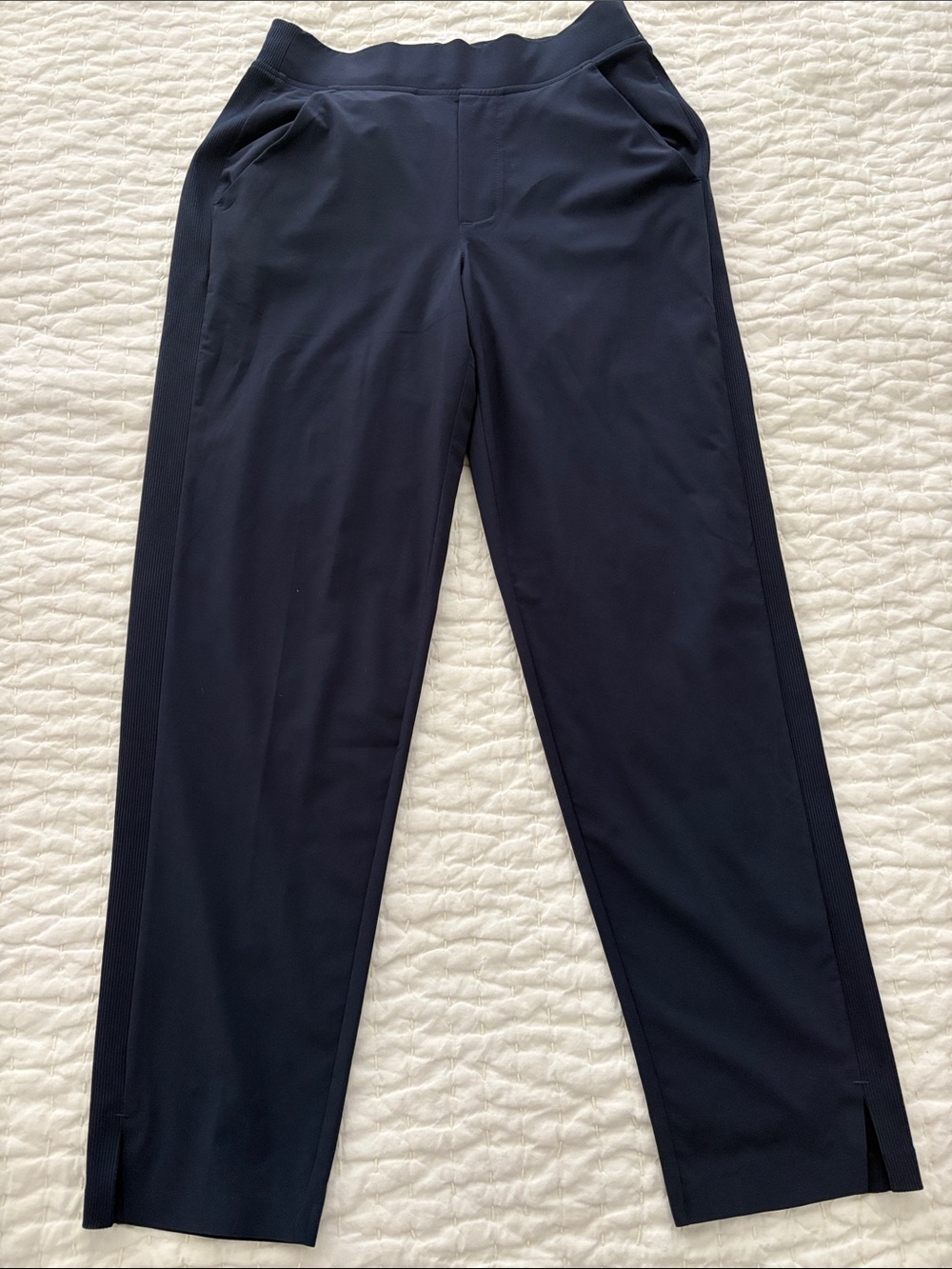 Athleta Navy Cropped Straight-Leg Performance Pants
